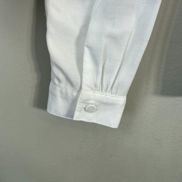 NWOT Cloth & Stone Anthropologie Ruffle Button Down Shirt Womens XS White Career - Picture 8 of 13